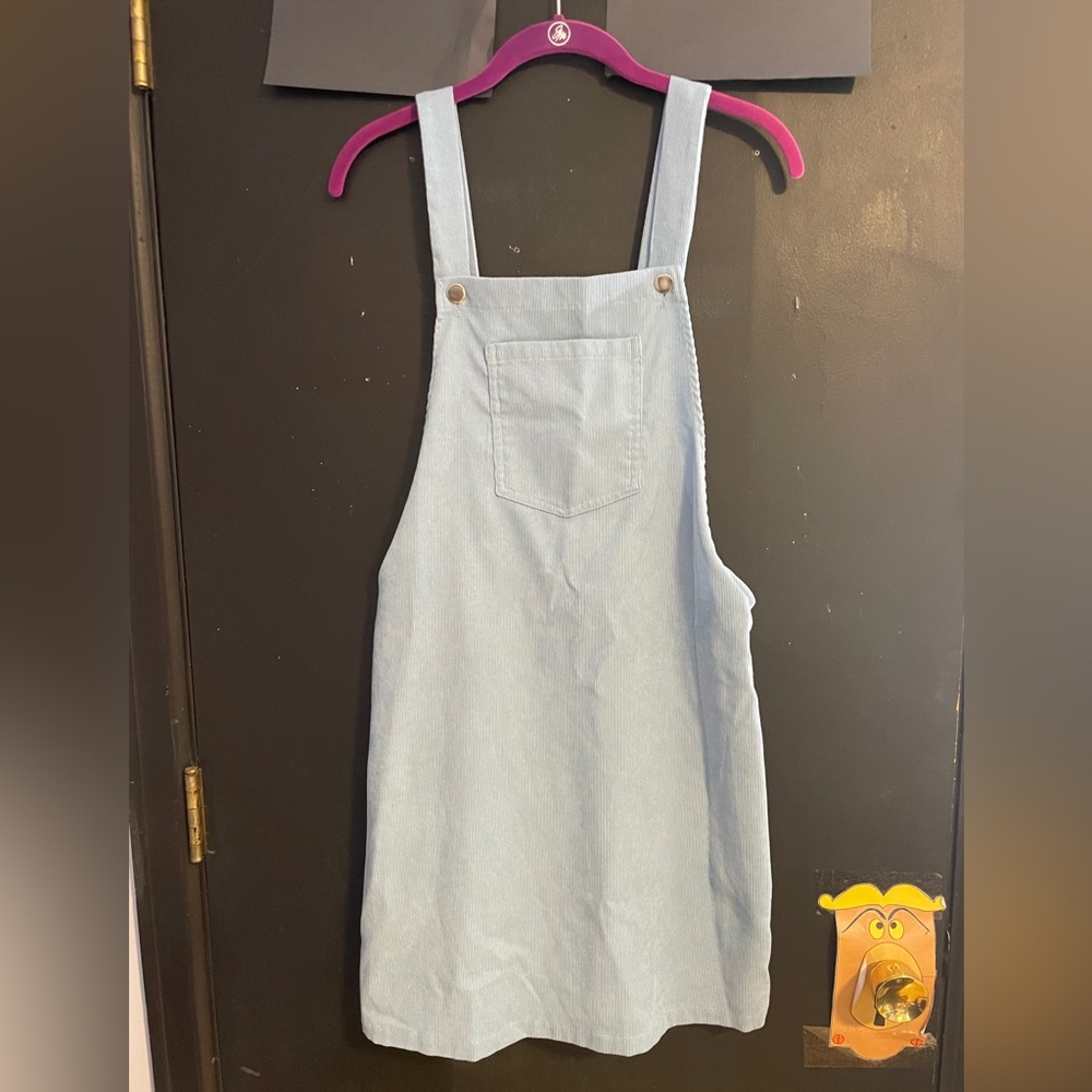 Light Blue Women’s Corduroy Overall Dress